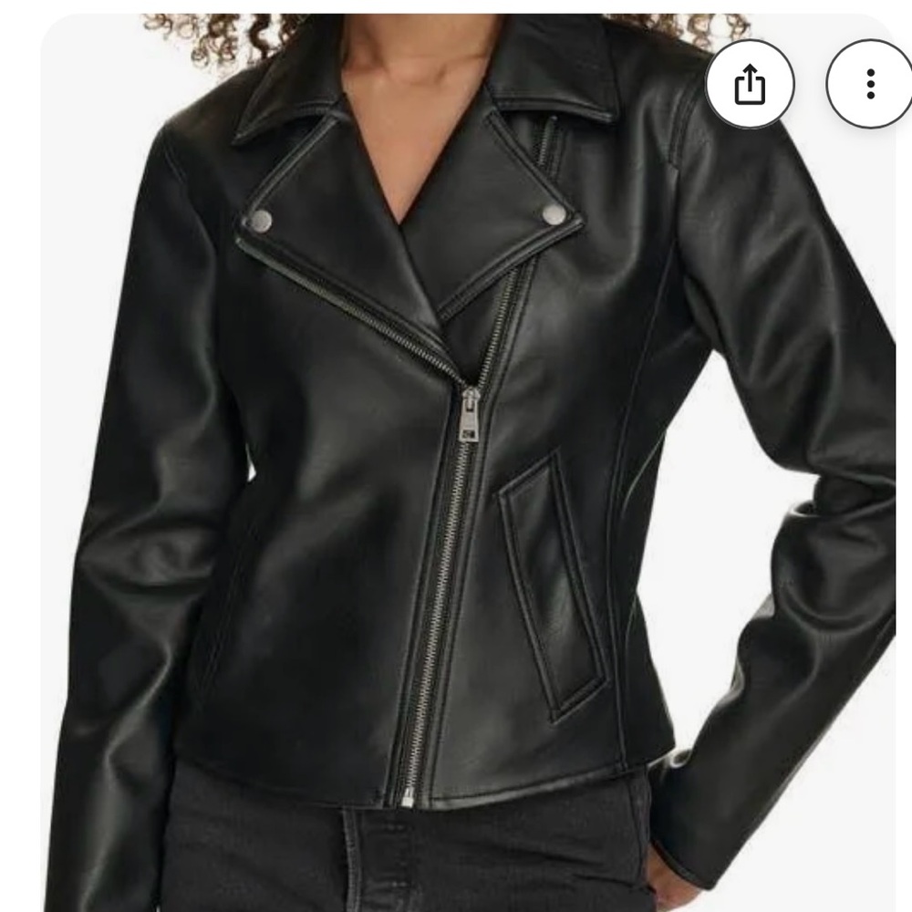 Levi's Women's Sleek Black FauxLeather Moto  Jacket - Picture 2 of 5